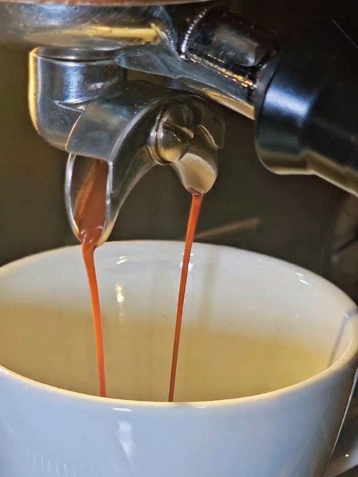 Entre Migas y Café: high quality espresso extraction shot