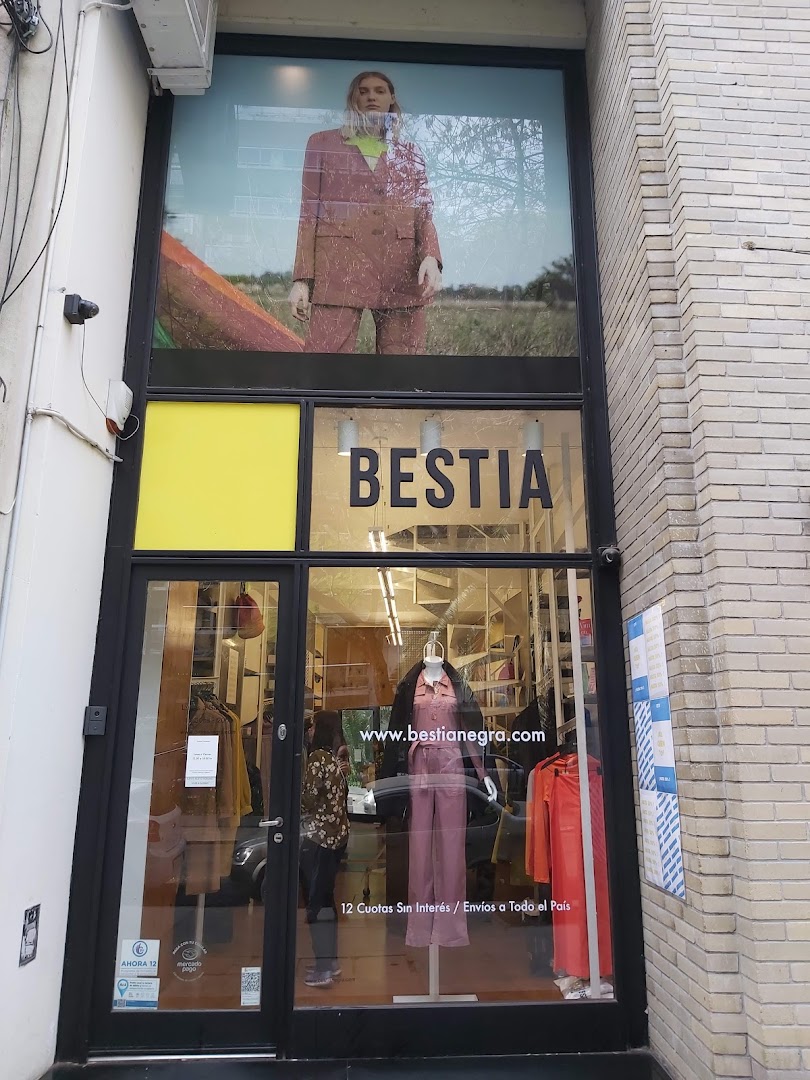 Bestia: clear storefront showing shop branding