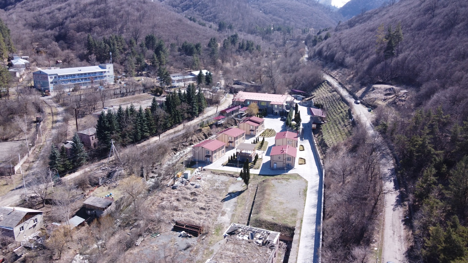 VAN Restaurant & Hotel: clear aerial view of property