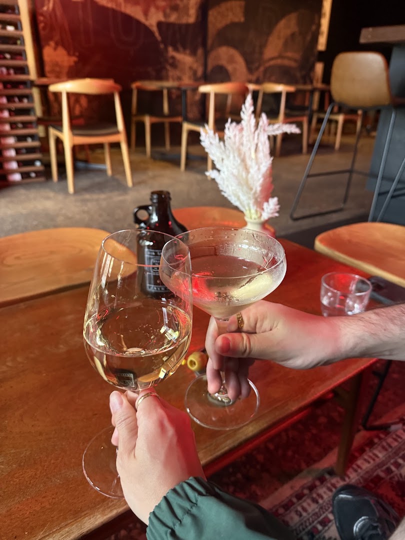 Hellbound Wine Bar: inviting atmosphere with drinks shown