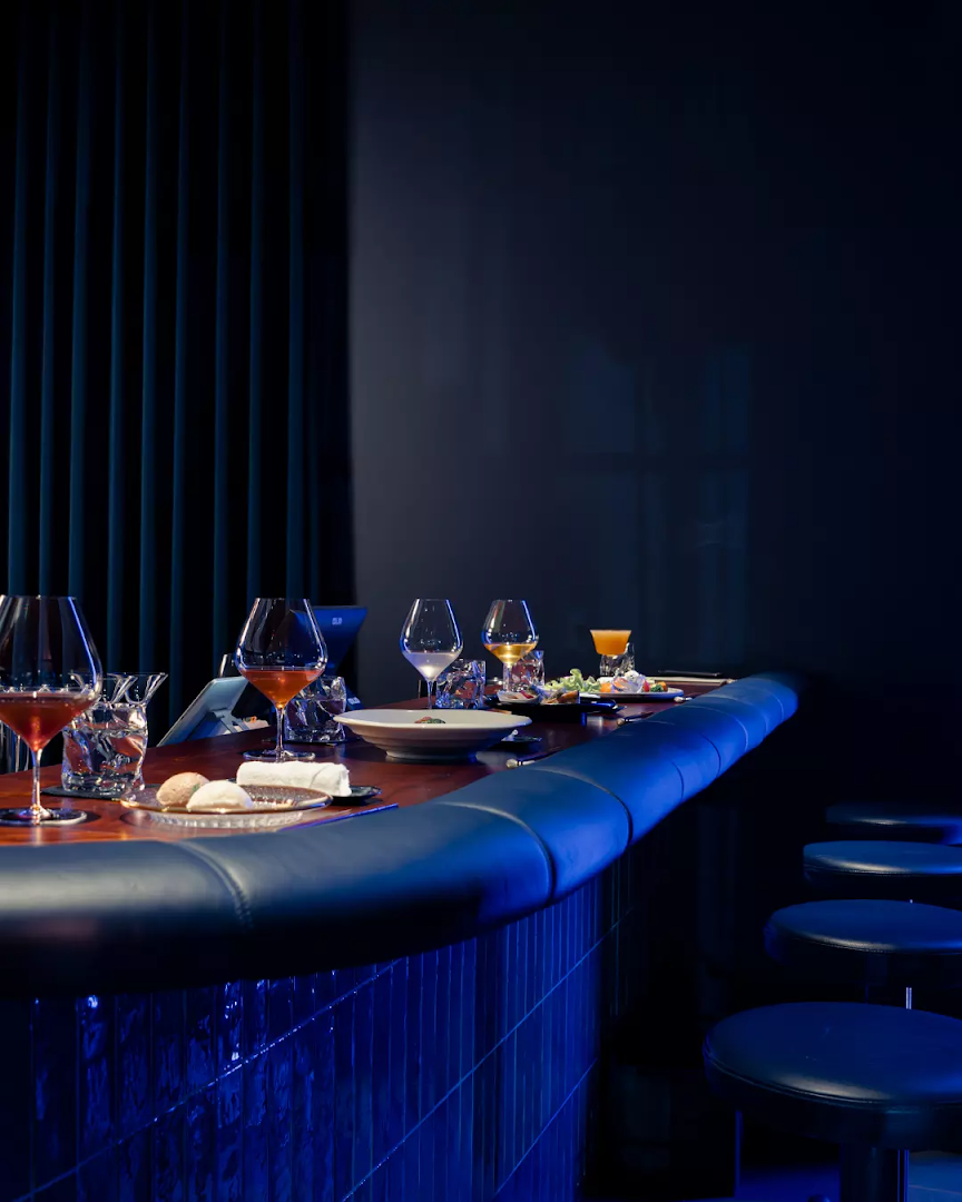 Aizome Bar: professional, atmospheric bar interior shot