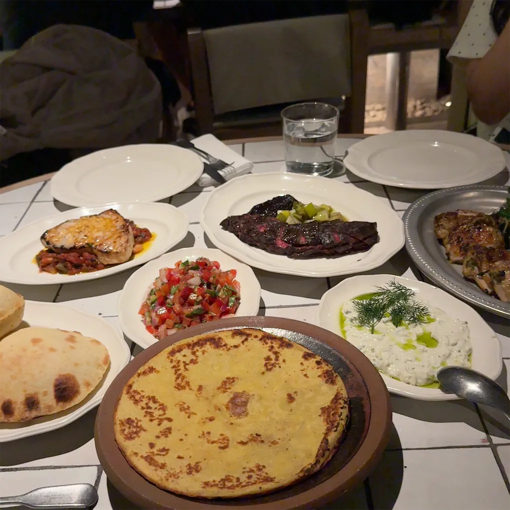 Golden Avenue: appetizing food spread at restaurant