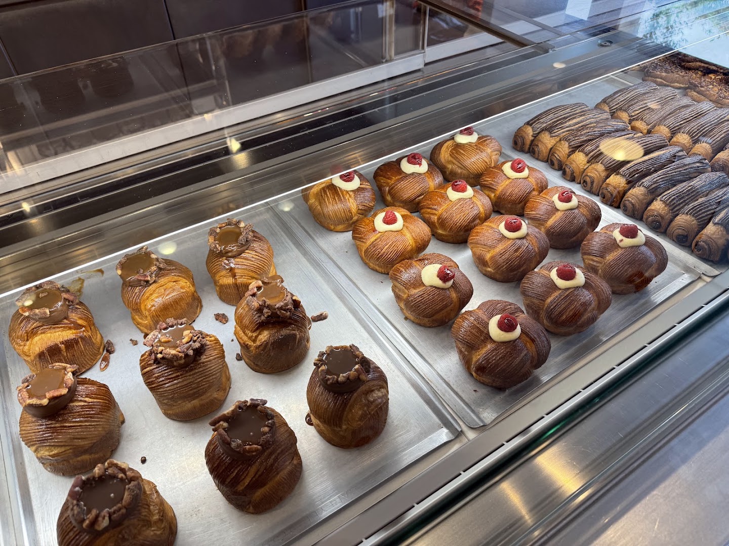 Idle: appetizing display of fresh pastries