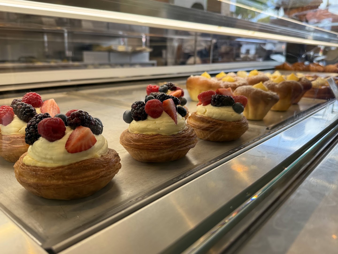 Idle: appetizing display of fresh pastries
