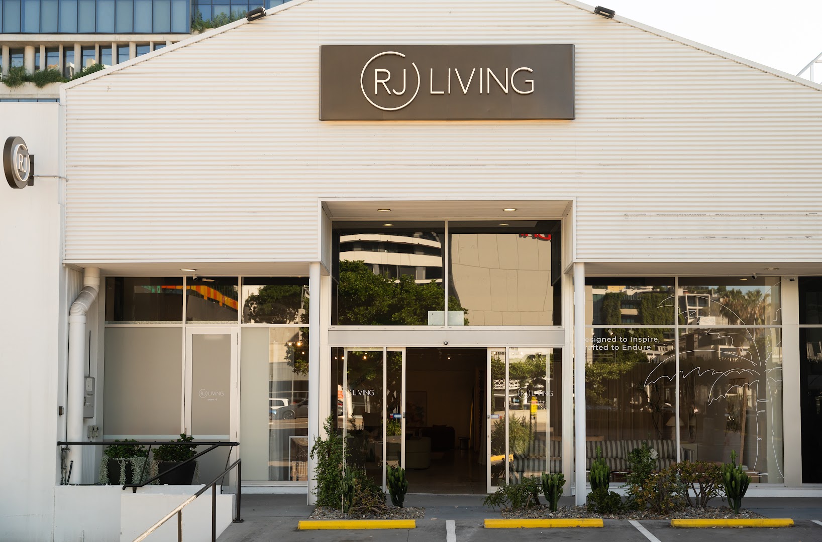 RJ Living Brisbane: clear professional storefront exterior shot