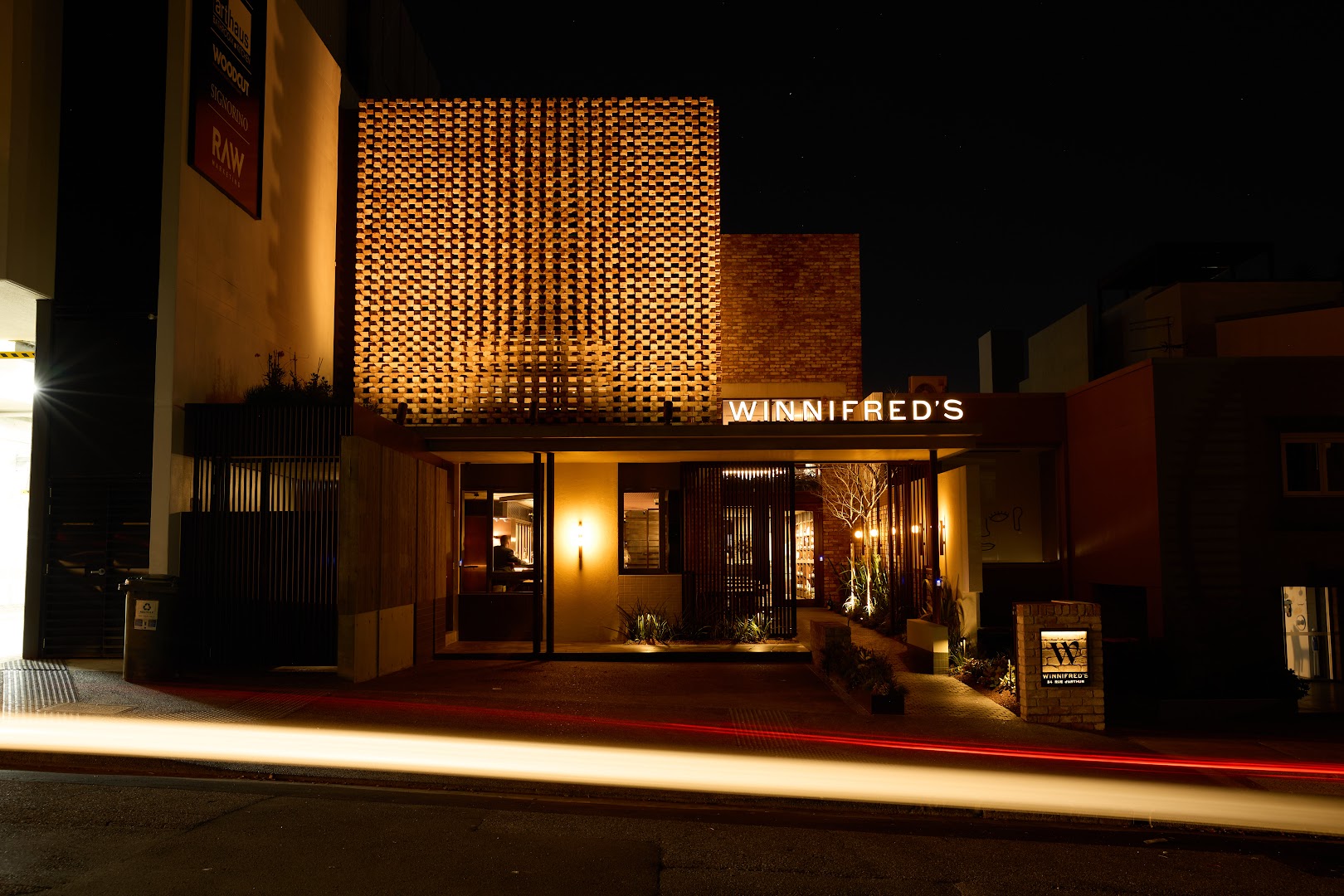 Winnifred's: professional night shot of exterior