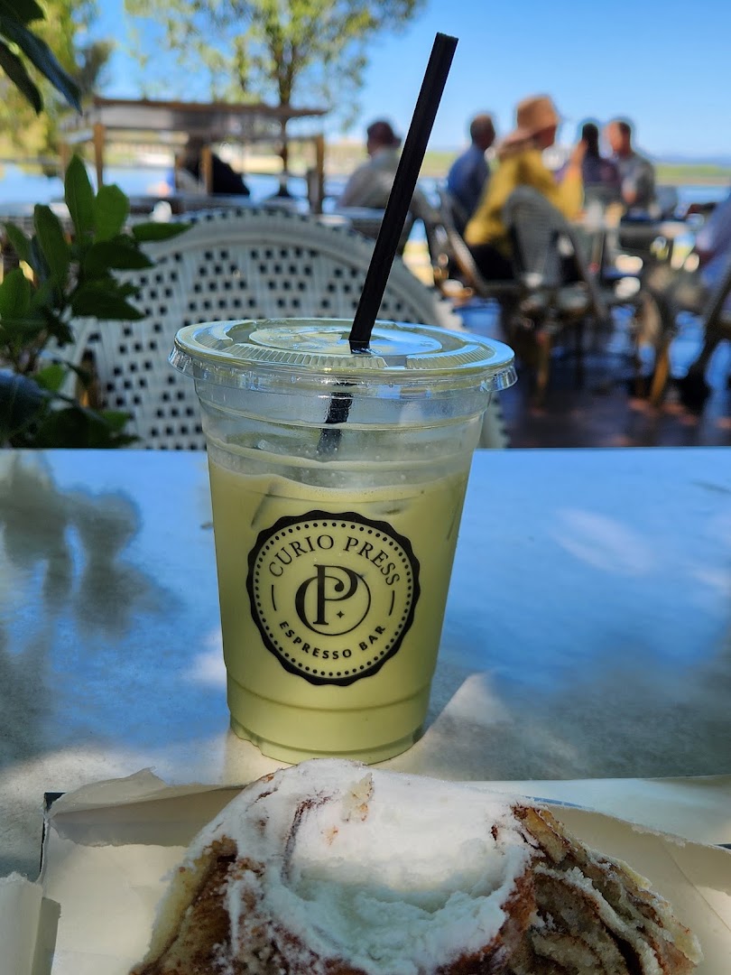 Curio Press Espresso Bar: appealing photo of drink and pastry