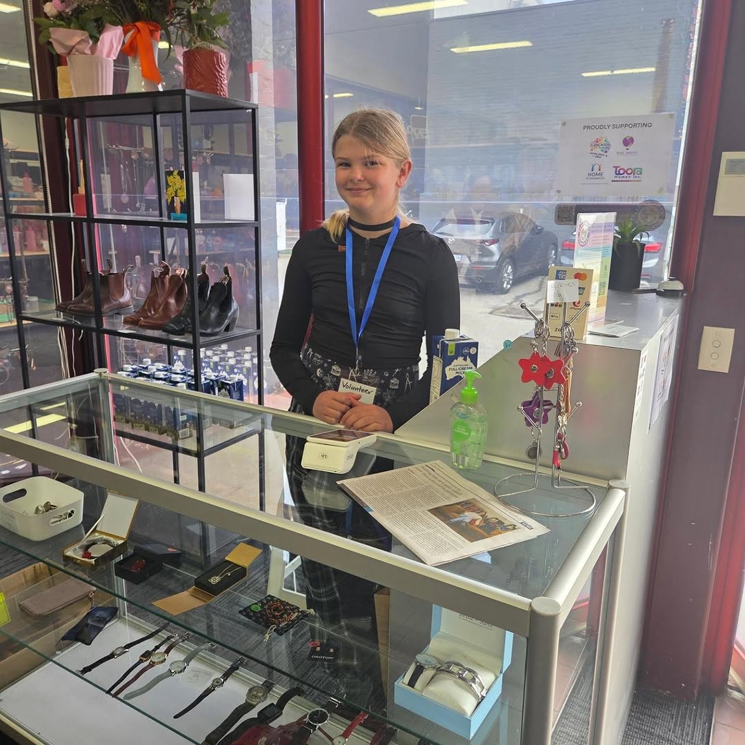 The Thrift Hub Canberra: friendly staff member at counter