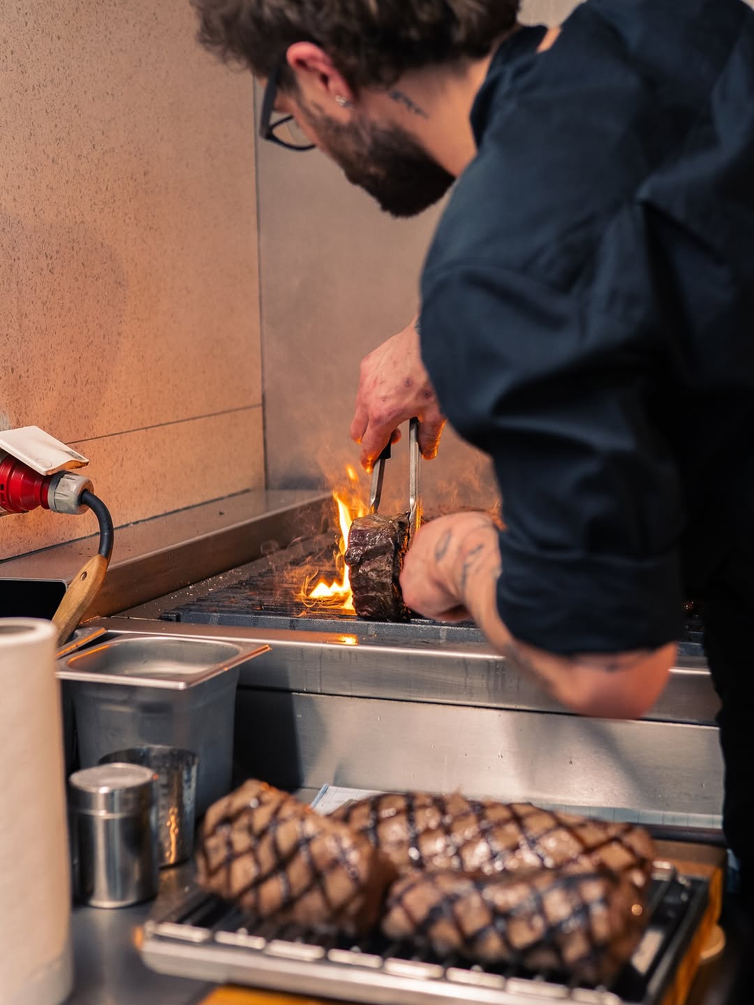 Heat: professional shot of cooking process