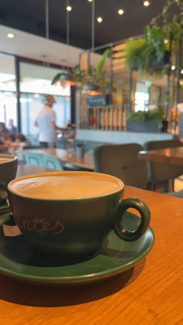 Untes Café: appealing shot of branded coffee