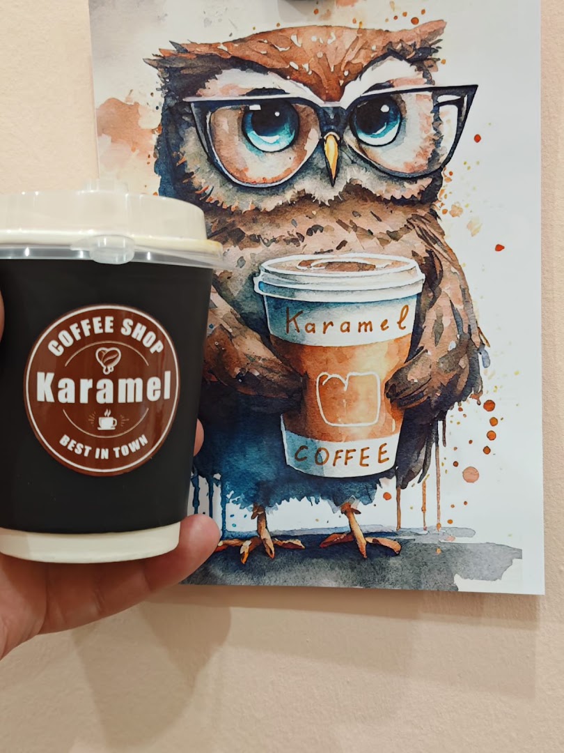 Karamel Coffee Shop Gabala: clear branding and thematic art