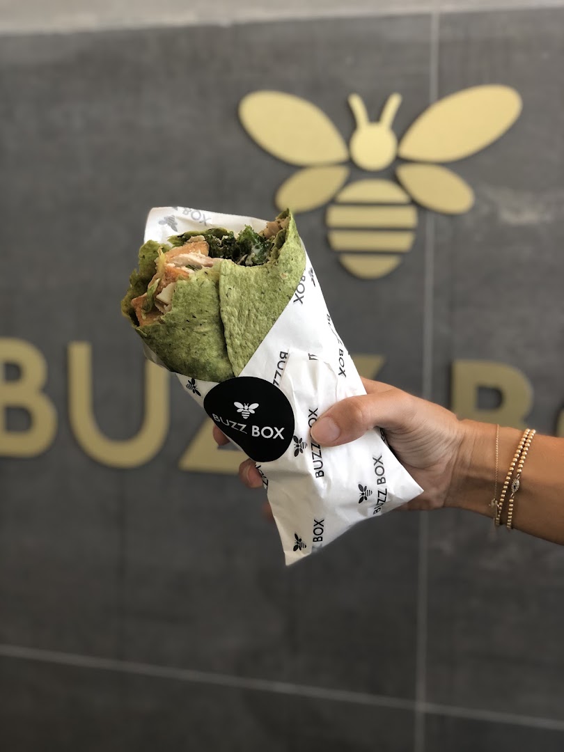 Buzz Box Health Bar: appetizing food photo with branding