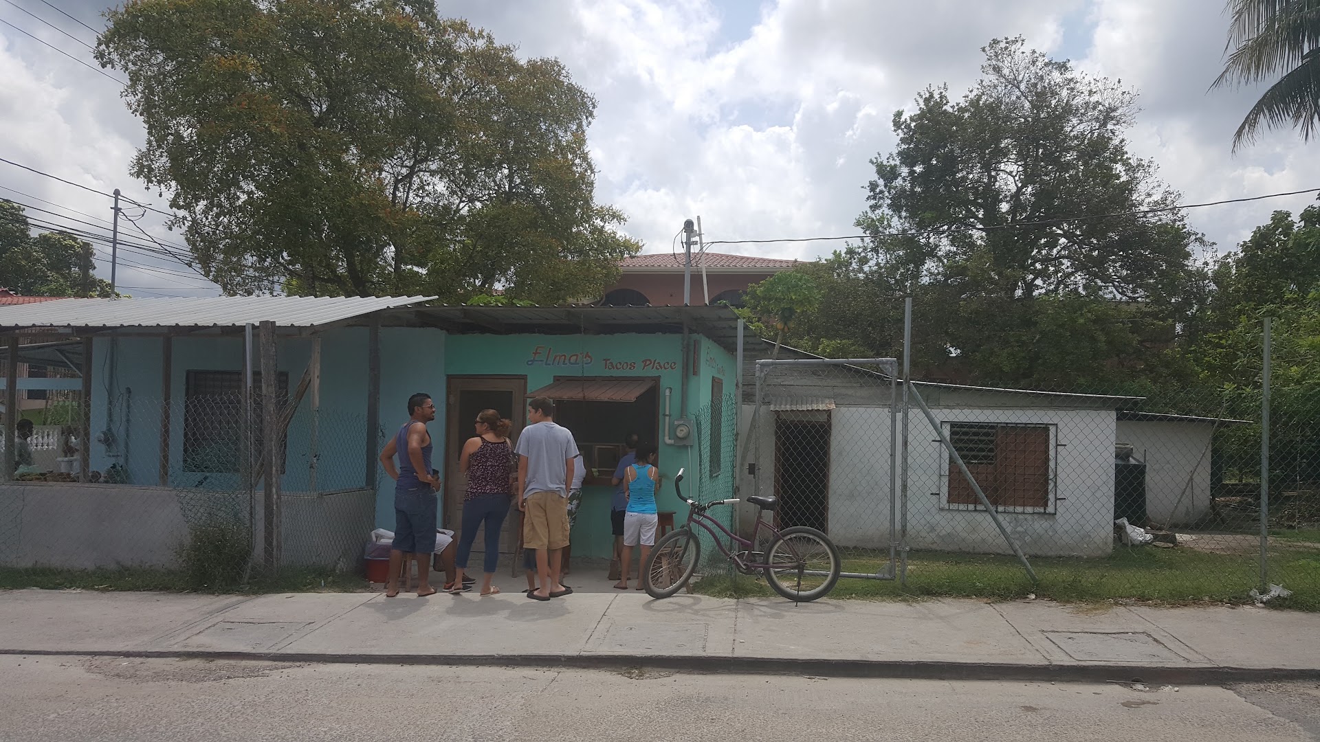 Elma's Tacos: venue exterior and customers