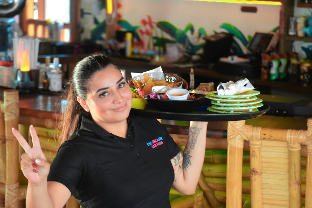 The Hula Bar: professional staff photo showing service