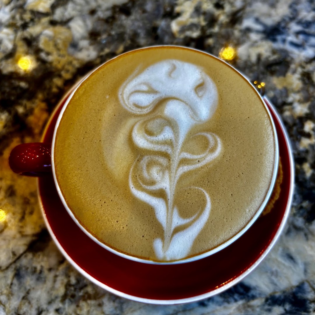 Downstairs: high quality latte art photo