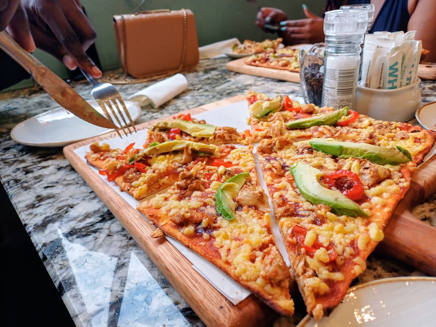 Downstairs: appetizing food photo at venue