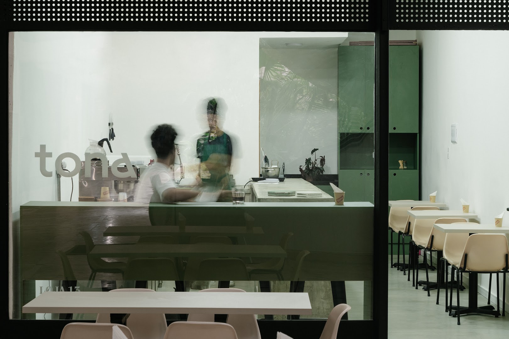 Tona Café: clear view of cafe interior