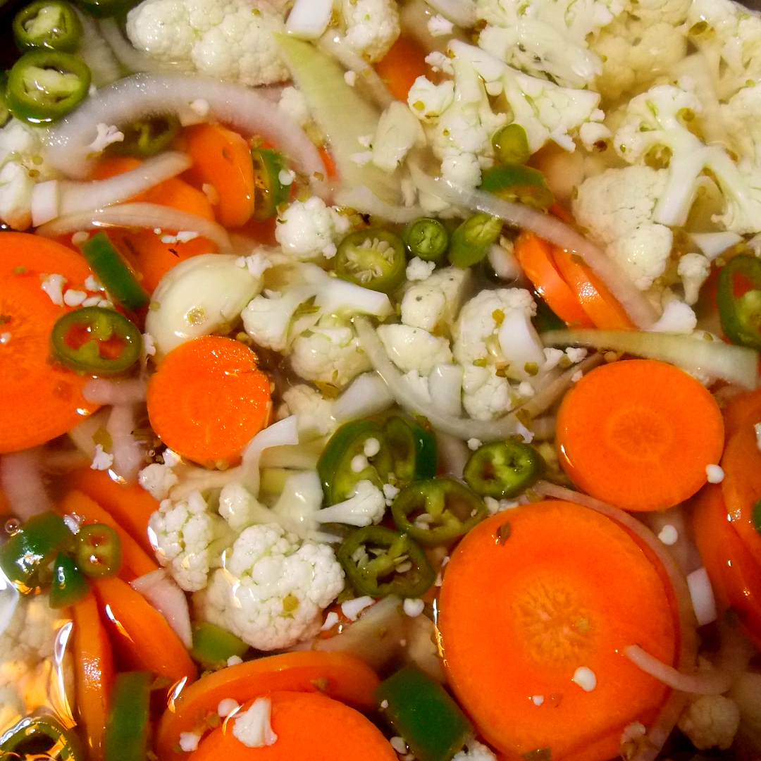 Taco Bong Cantina: appetizing close-up of pickled vegetables