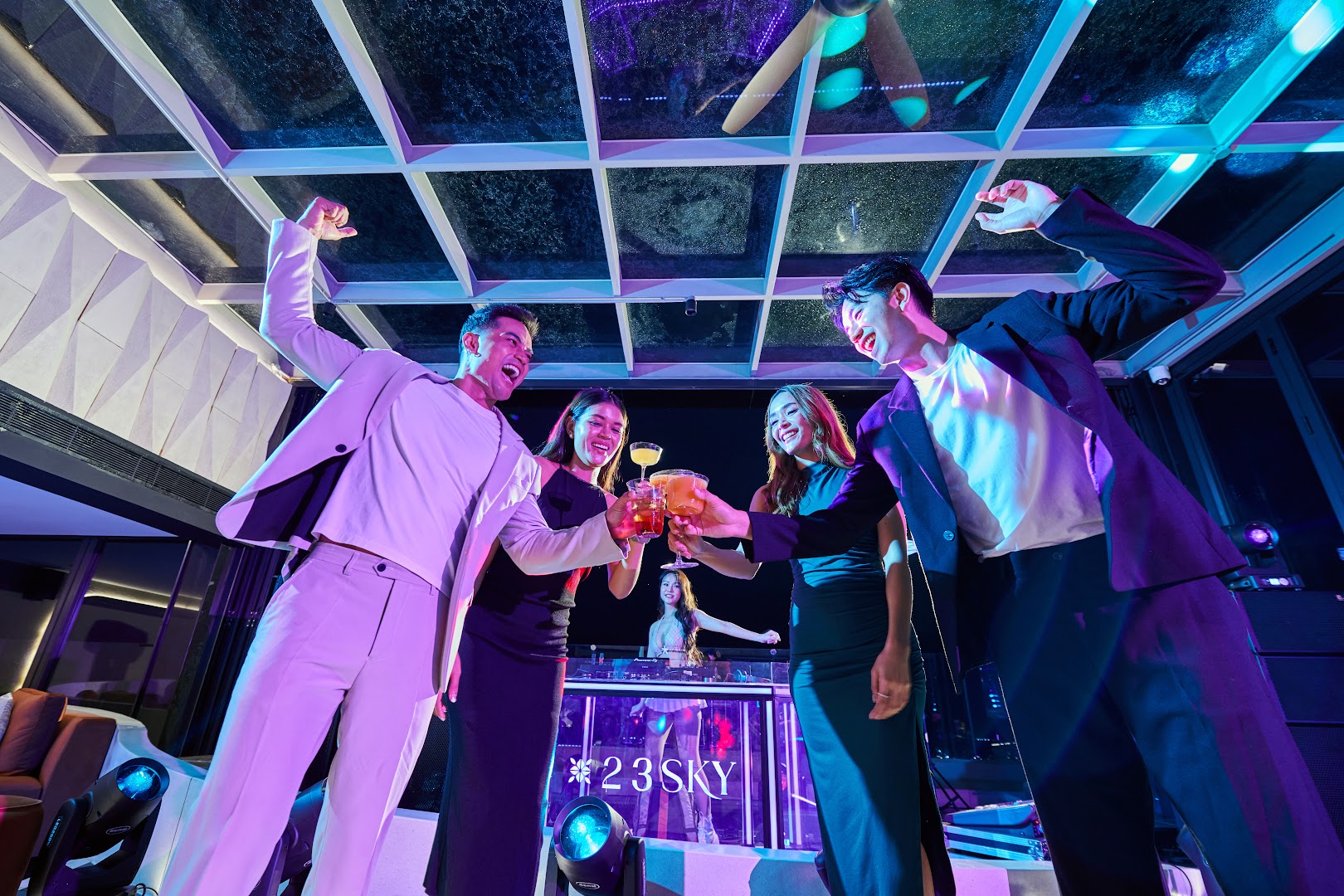 23 Sky Bar: high quality, vibrant atmosphere shot