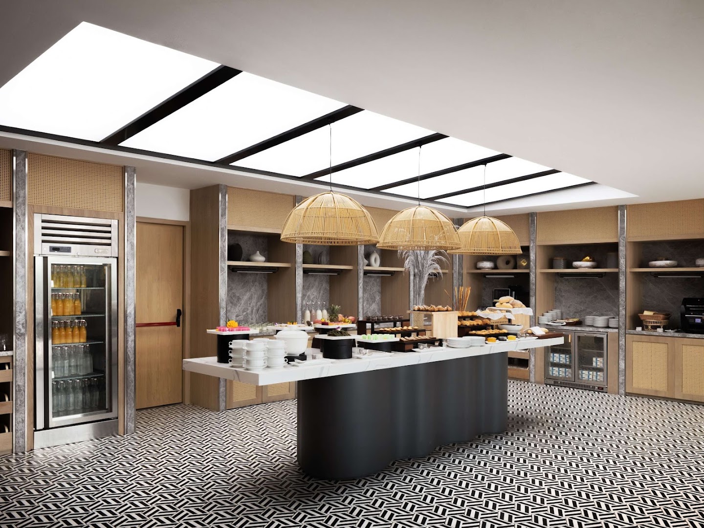 Food Exchange: professional interior shot of buffet