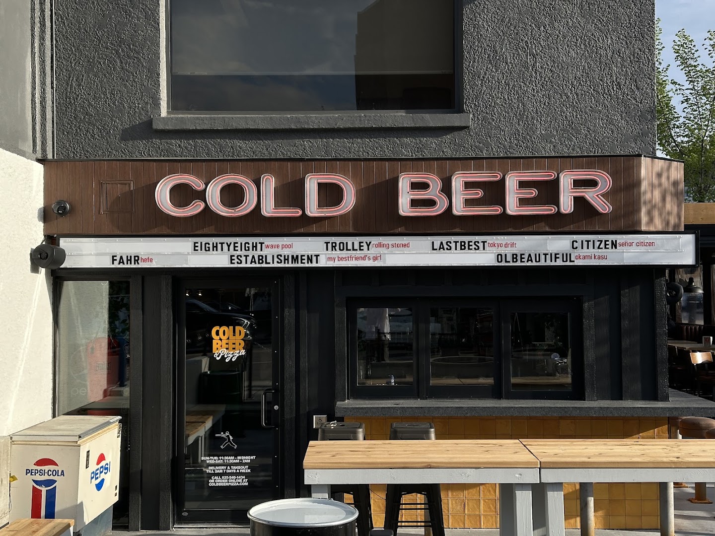 Cold Beer & Pizza: clear exterior shot of venue
