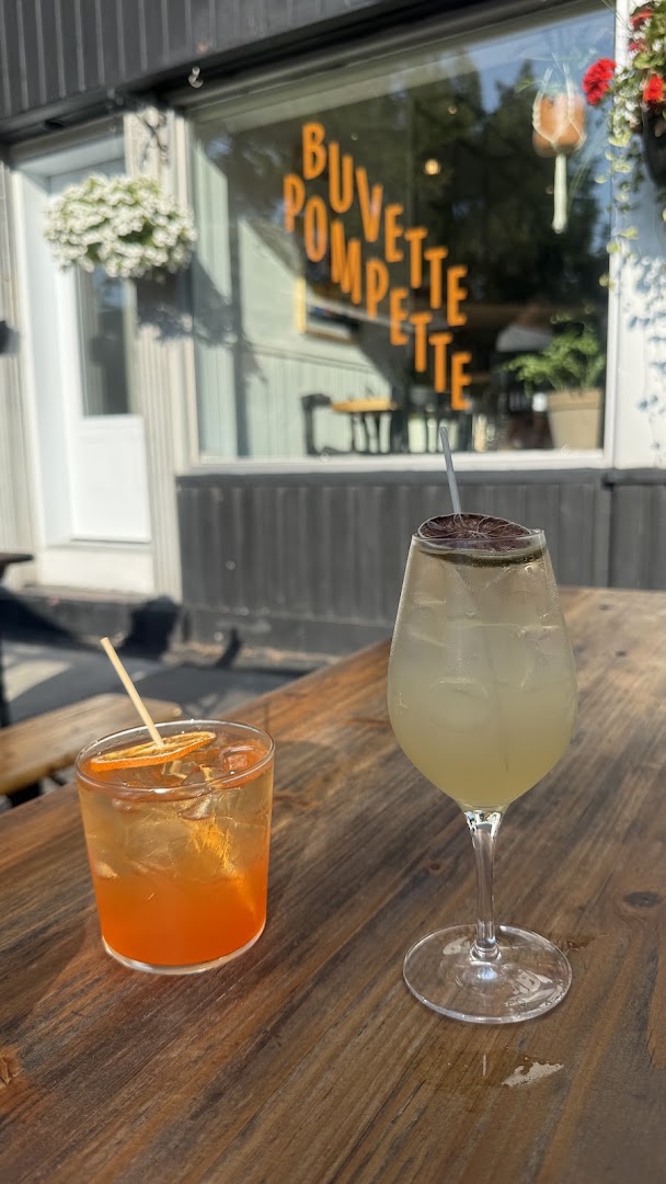Buvette Pompette: appealing shot of bar drinks