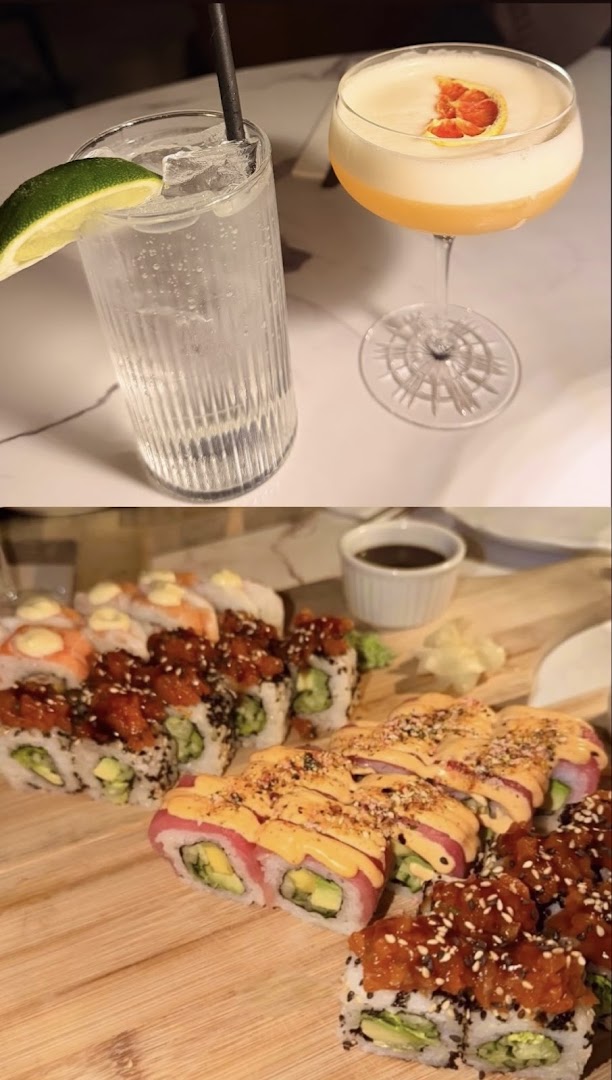 Grotto: appetizing food and drink presentation