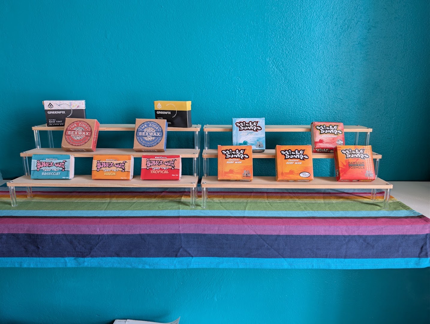Hei Matau Surf Shop: clear display of shop products