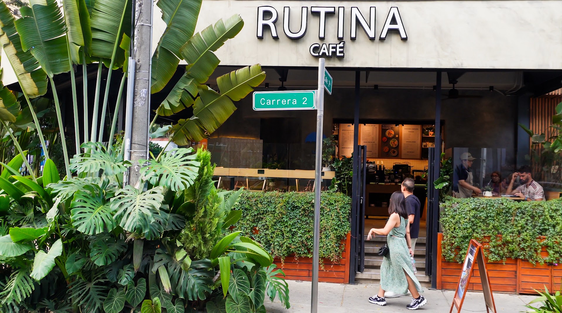Rutina Café: clear, inviting exterior of venue