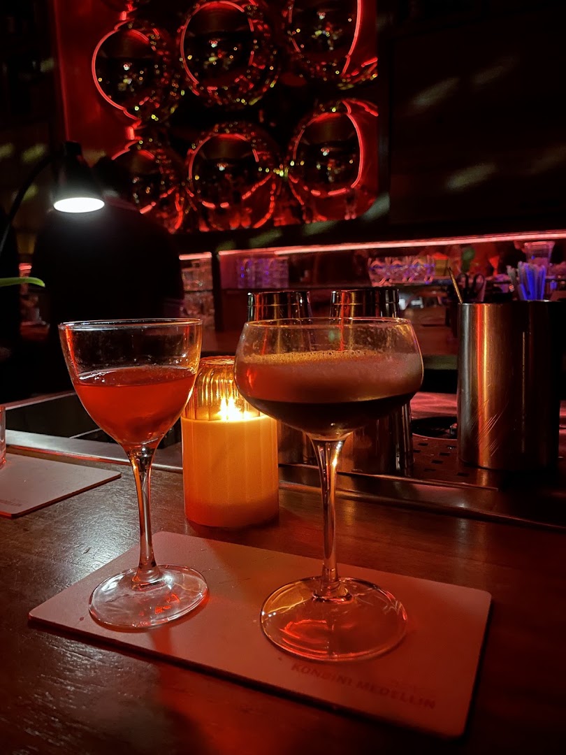Konbini: atmospheric shot of bar drinks