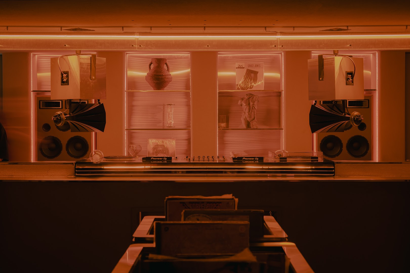 Ocre: atmospheric interior shot of bar