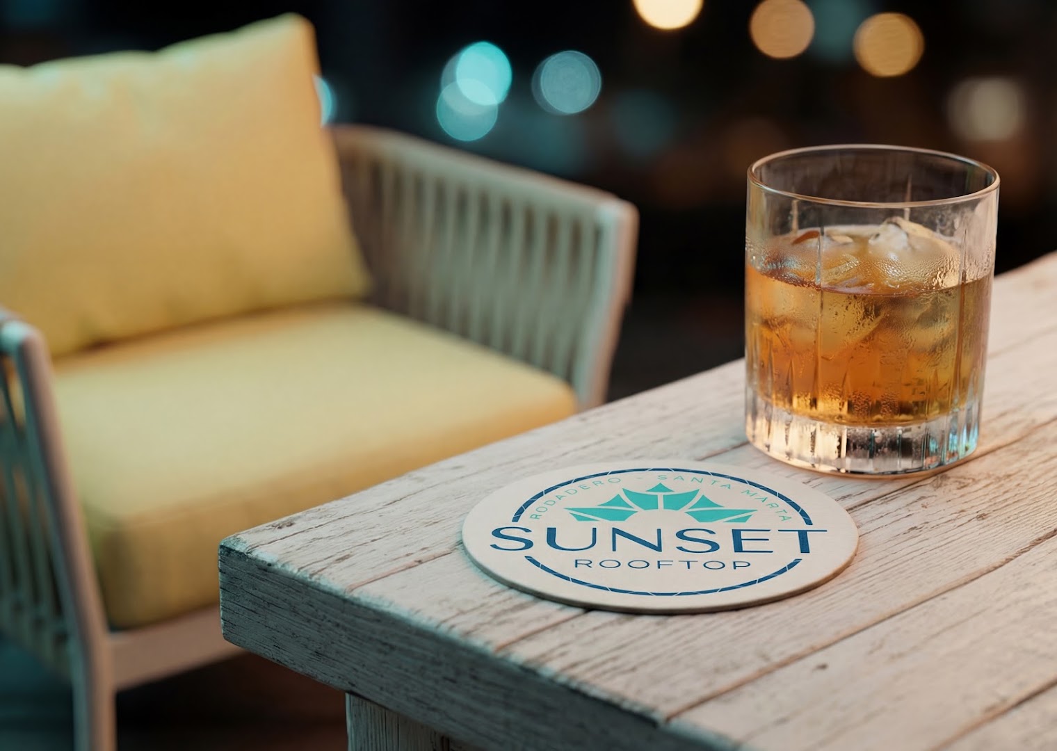 Sunset Rooftop: professional and atmospheric drink shot