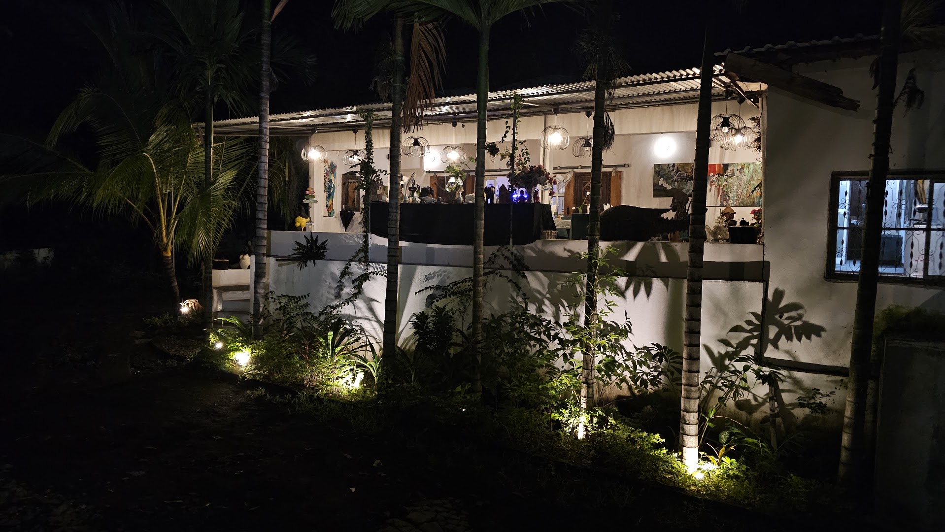 Café Dhow: inviting night view of venue
