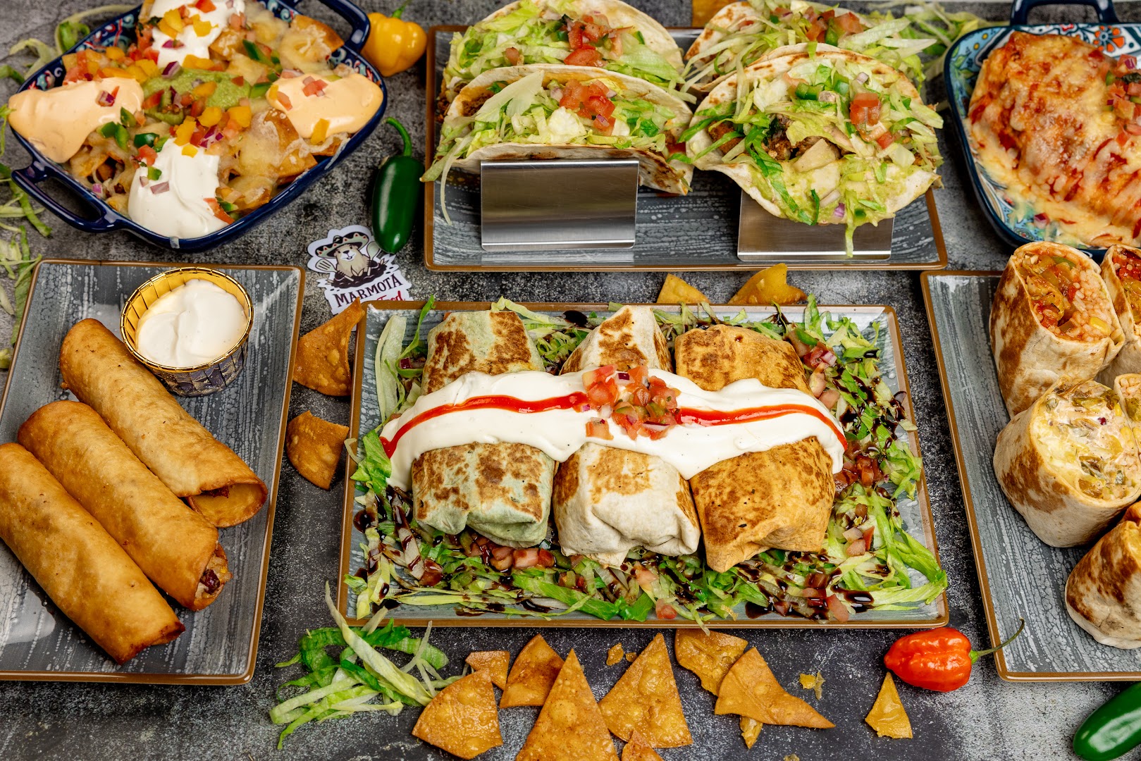 Marmota Taqueria OldTown: high quality appetizing food spread