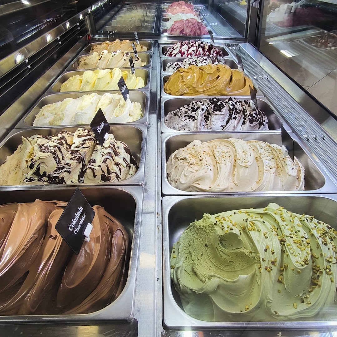 Sky Gelato: appetizing display of gelato flavors
