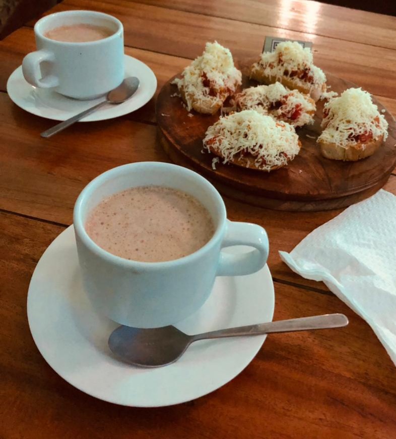 Coffee Aroma: appetizing breakfast food and coffee
