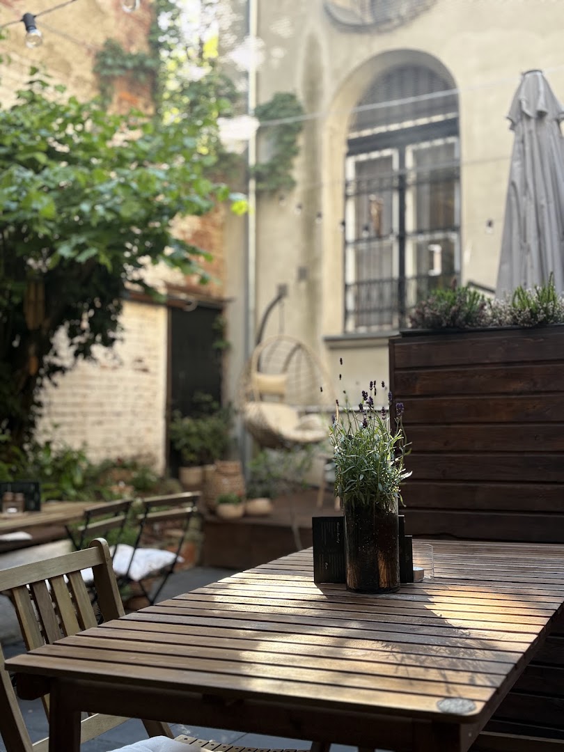 miluju cafe: inviting and atmospheric terrace shot
