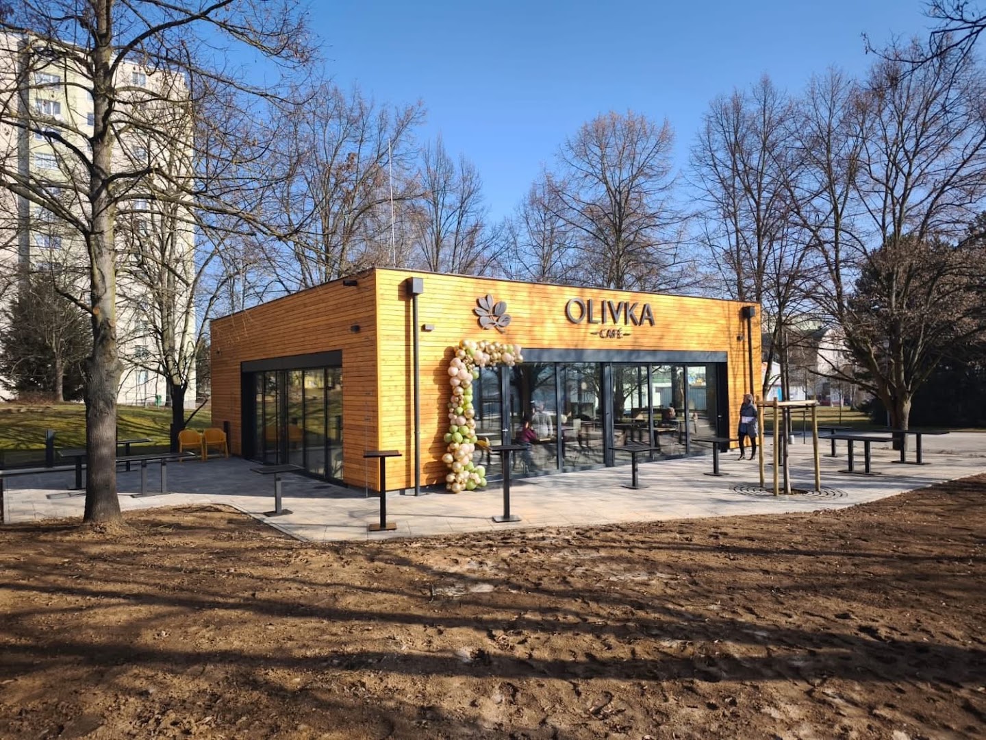 Olivka Café: clear exterior shot of venue