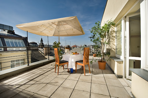 W Prague: attractive hotel terrace view