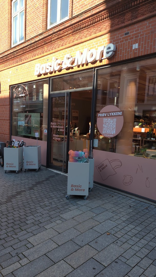 Basic & More: clear storefront photo showing branding