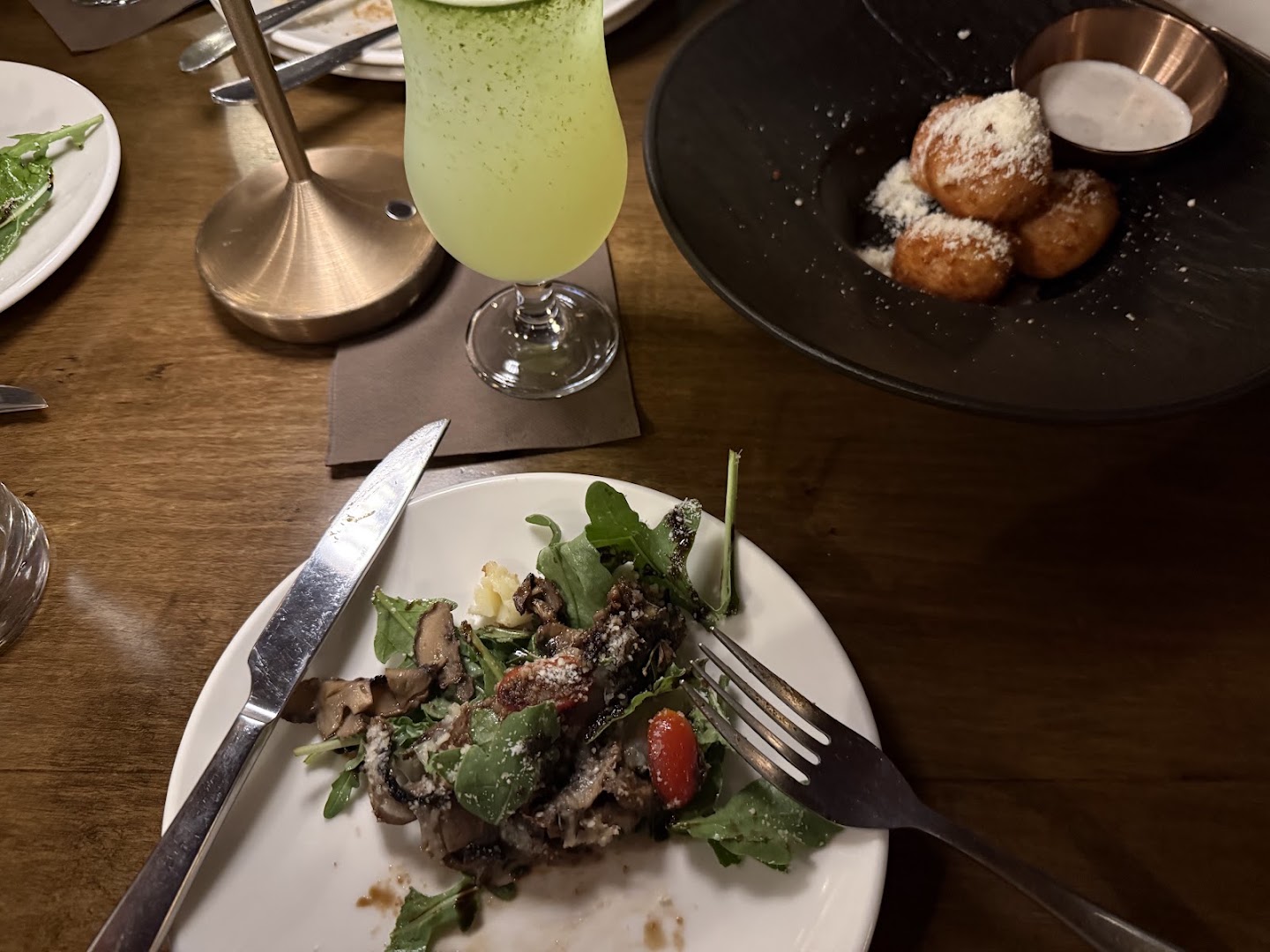 Maialino: appetizing food and drink presentation