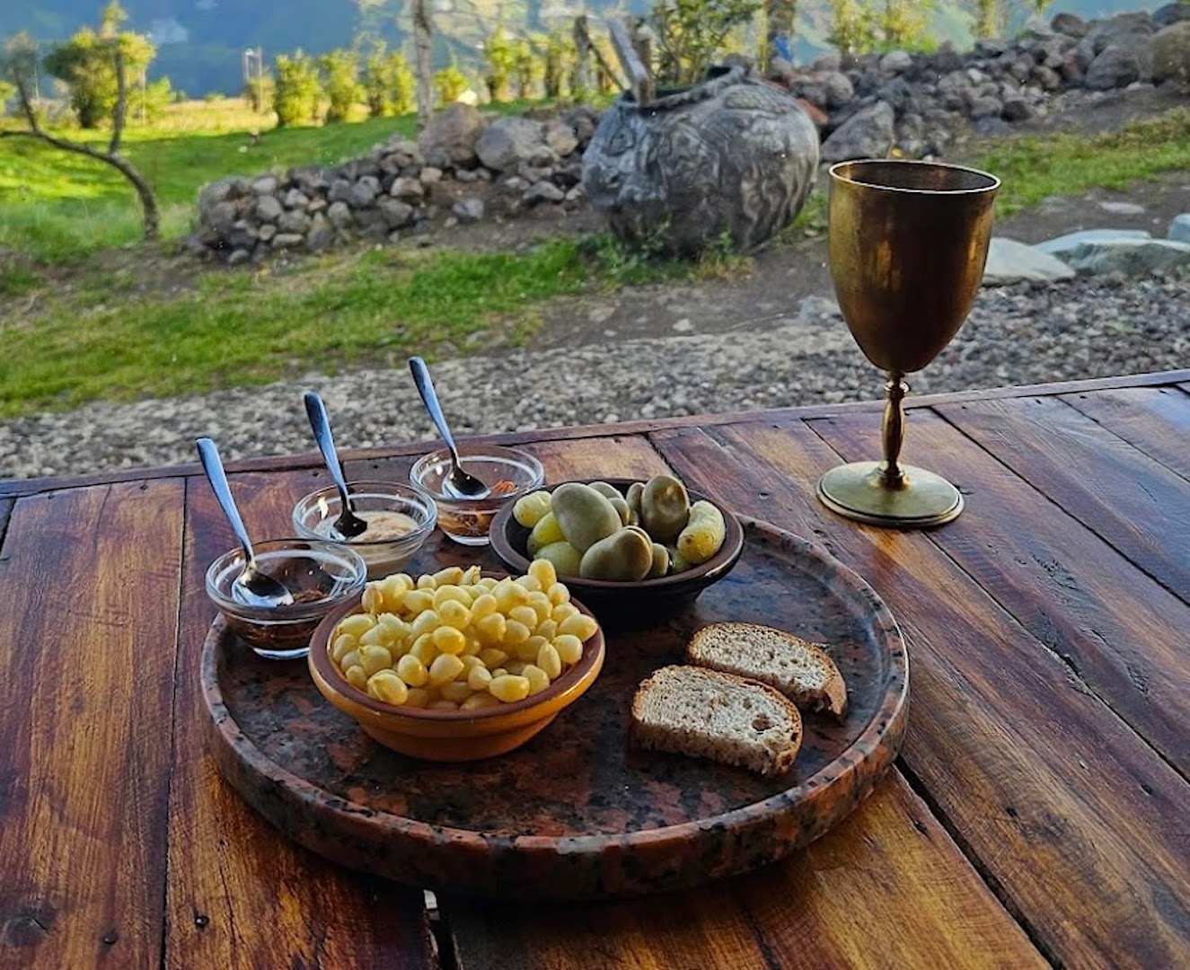 Ofrenda del Inca: appetizing food and scenic view