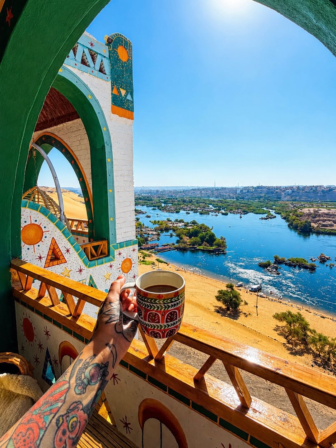 Kato Dool Nubian Restaurant & Cafe: beautiful atmosphere and scenic view