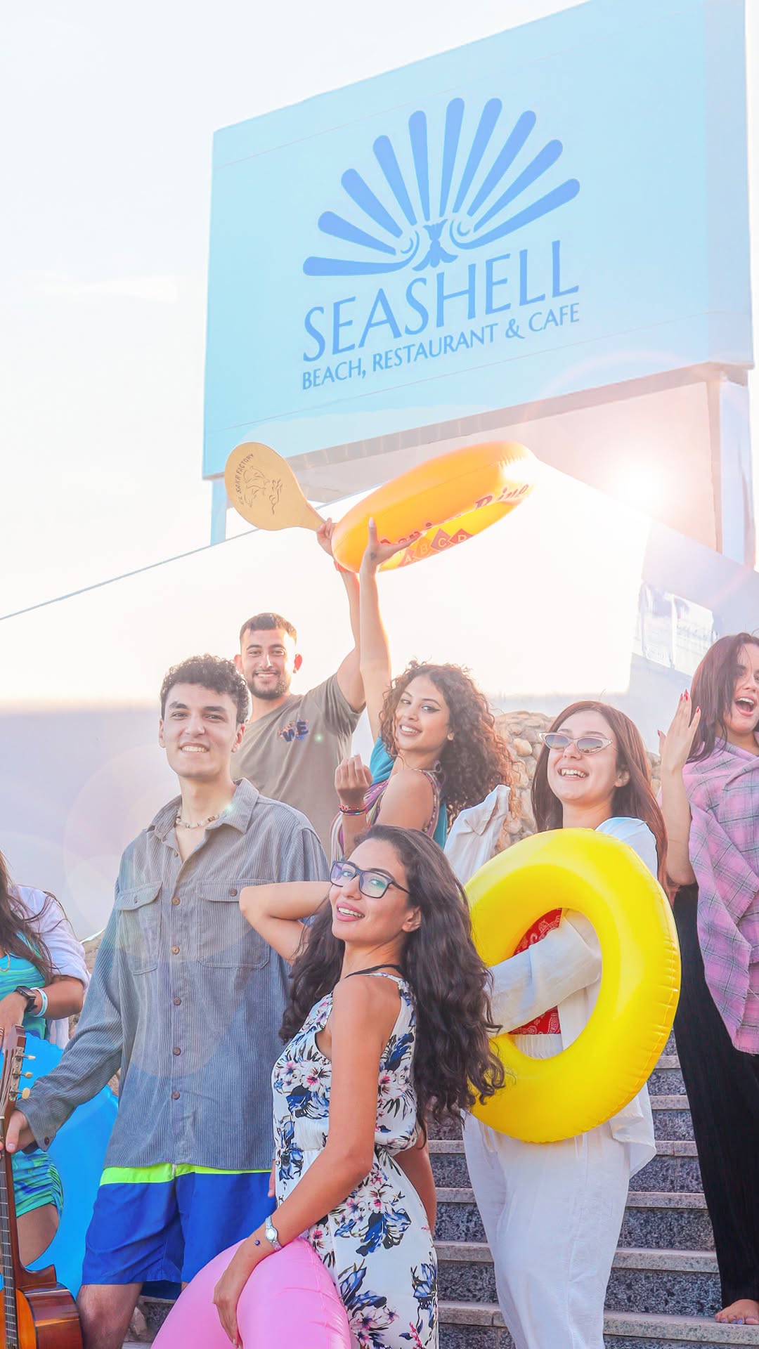 Seashell Beach Restaurant: vibrant atmosphere with venue branding