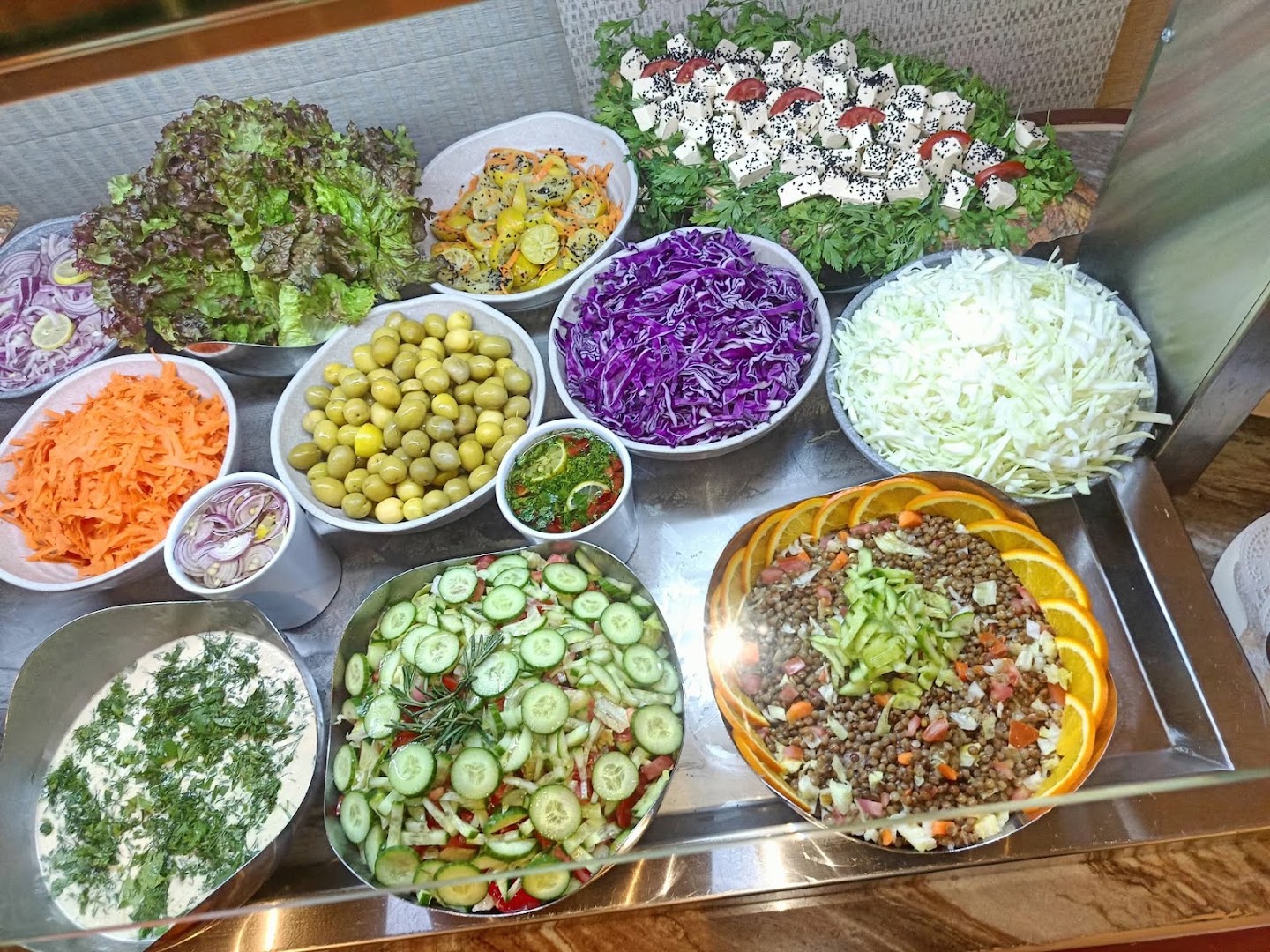 Sarah Restaurant & Café: appetizing display of fresh food