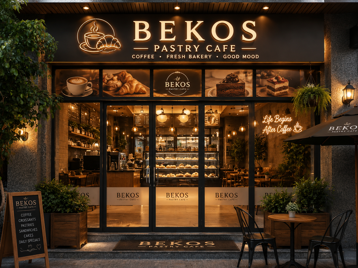 Bekos Pastry & Cafe: professional and inviting storefront photo