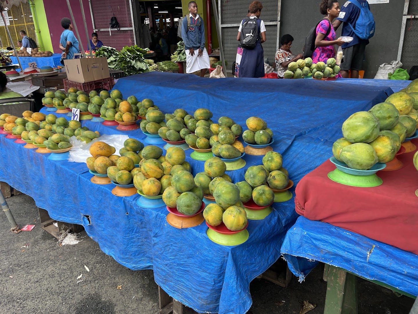 Suva Municipal Market: authentic market produce display