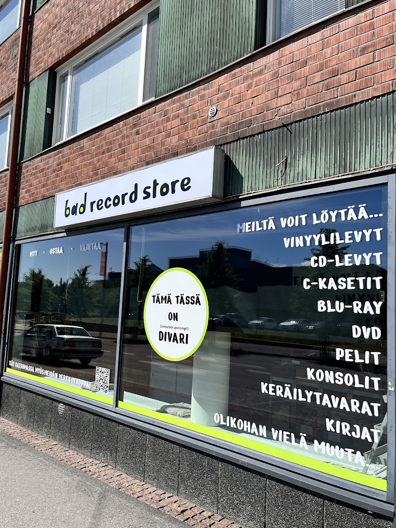 Bad Record Store: clear storefront photo showing shop