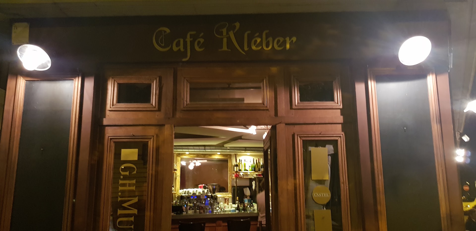 The Cafe Kléber: clear, professional storefront exterior shot