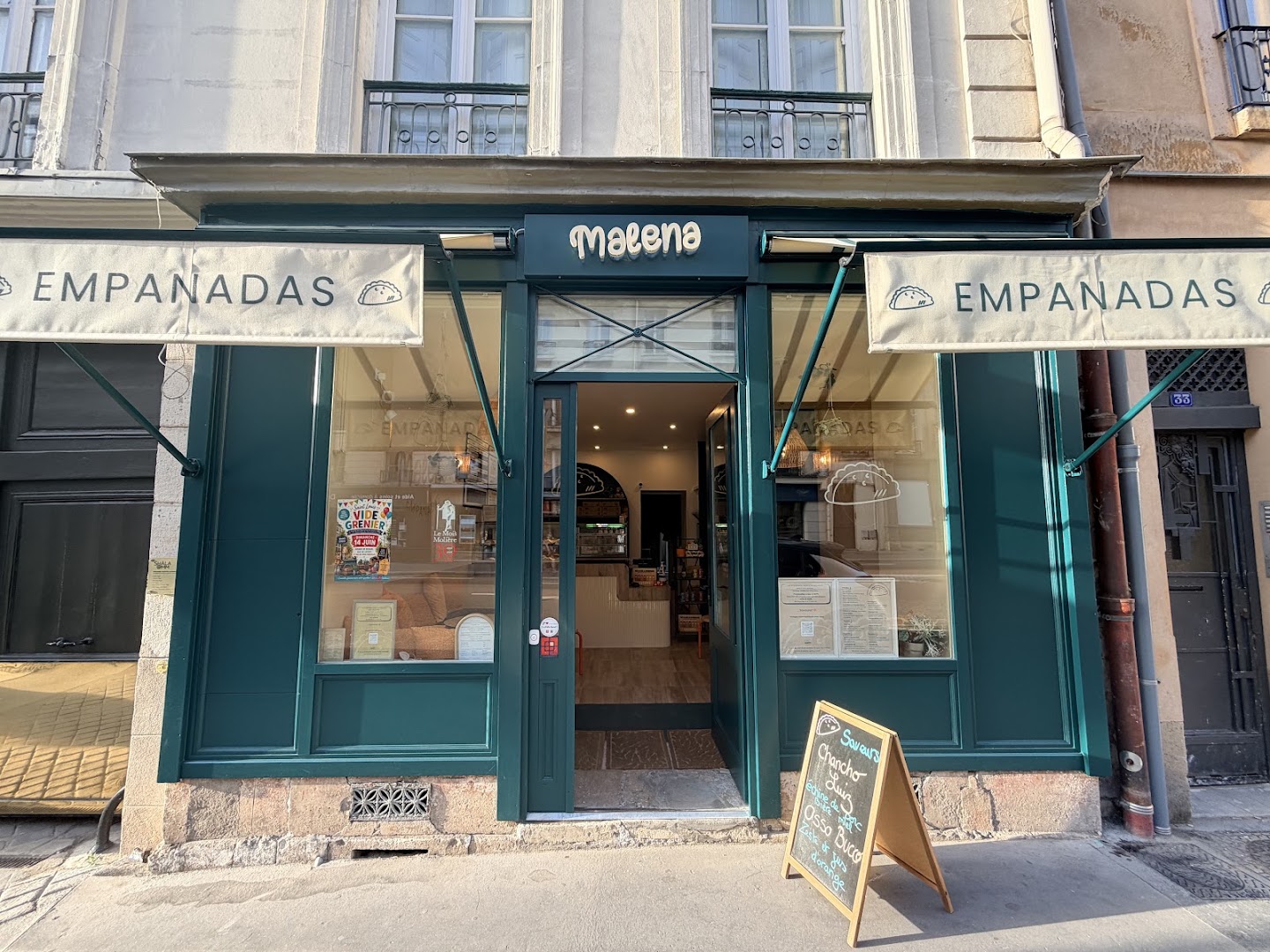Malena Empanadas: clear, professional storefront photo